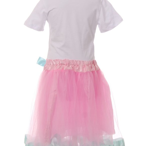 Girls 2 Pieces Skirt Set Unicorn T Shirt Top Tutu Tulle Party Kids Skirt Outfit - Picture 2 of 5